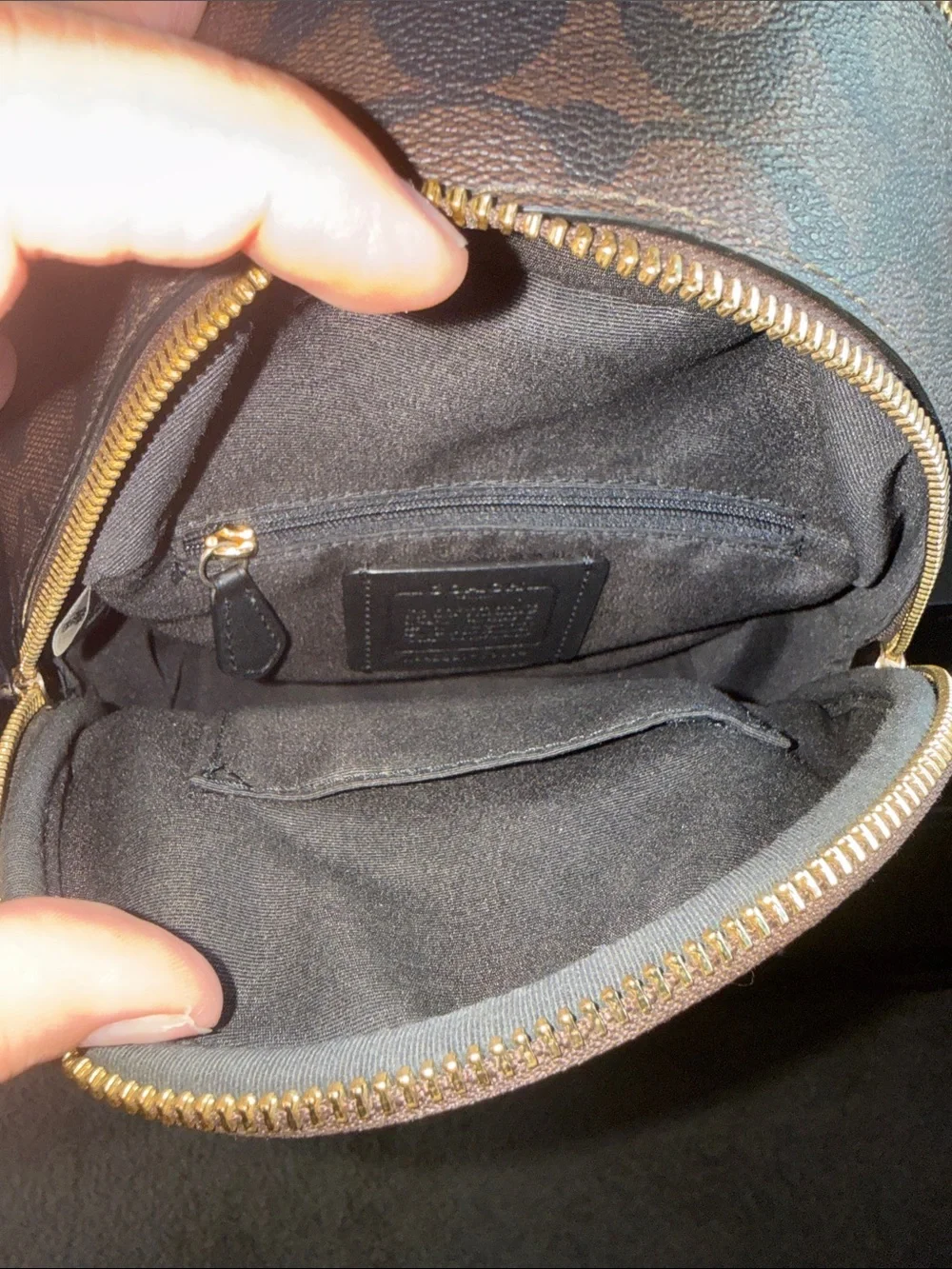 COACH Black Pebbled Leather Mini Backpack